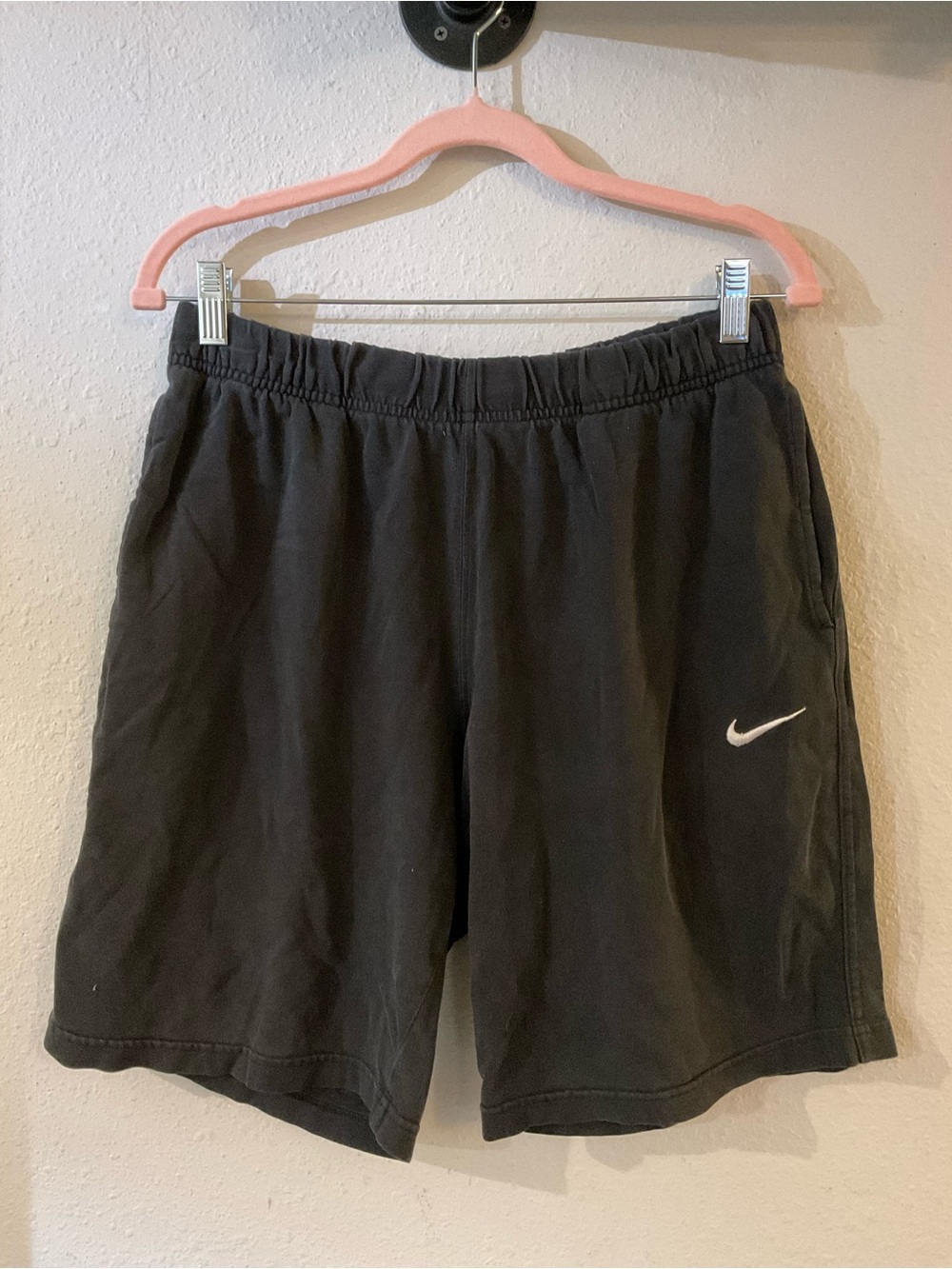 Nike Men’s Black Athletic Shorts with White Swoosh